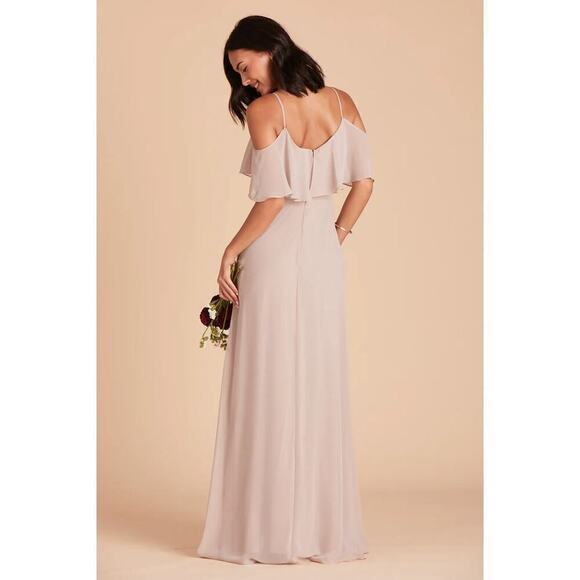Birdy Grey Jane Convertible Chiffon Maxi Bridesmaid Dress with Slit in Taupe, S - Picture 12 of 13